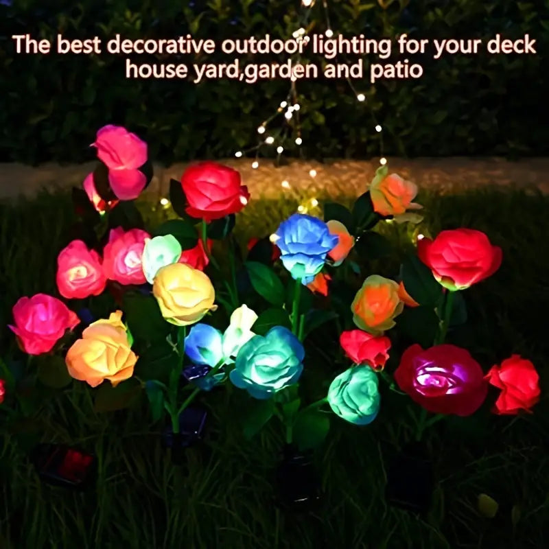Color-Changing Solar Garden Roses weather-resistant and durable
