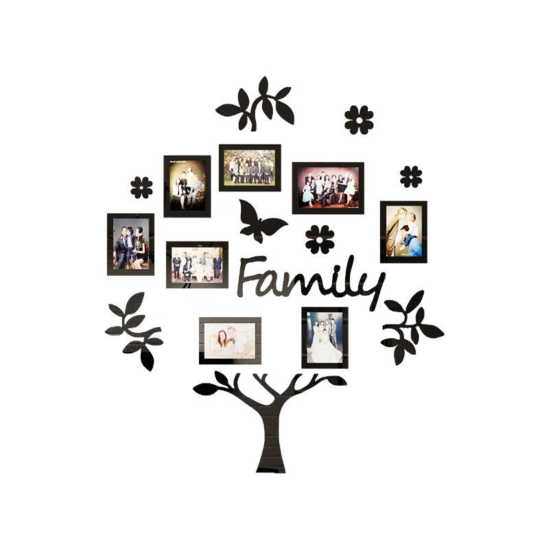 3D Photo Frame Wall Sticker front view showing tree design on white background
