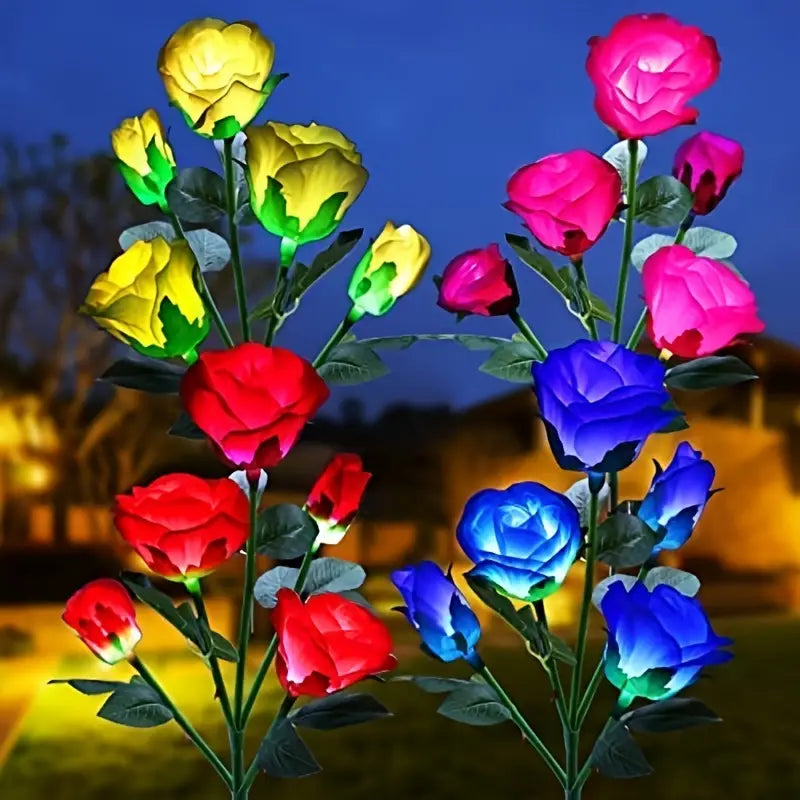 Color-Changing Solar Garden Roses perfect for backyard decoration