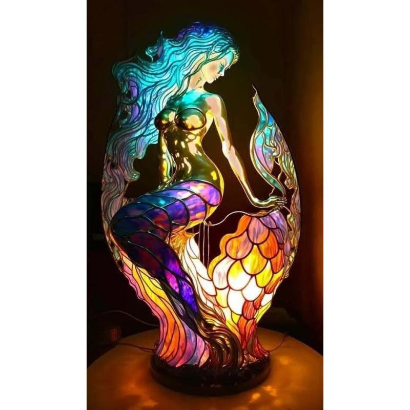 3D animal desk lamp featuring mermaid design