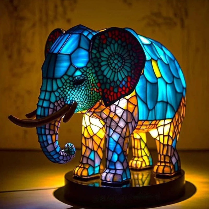 3D animal desk lamp with glowing elephant shape