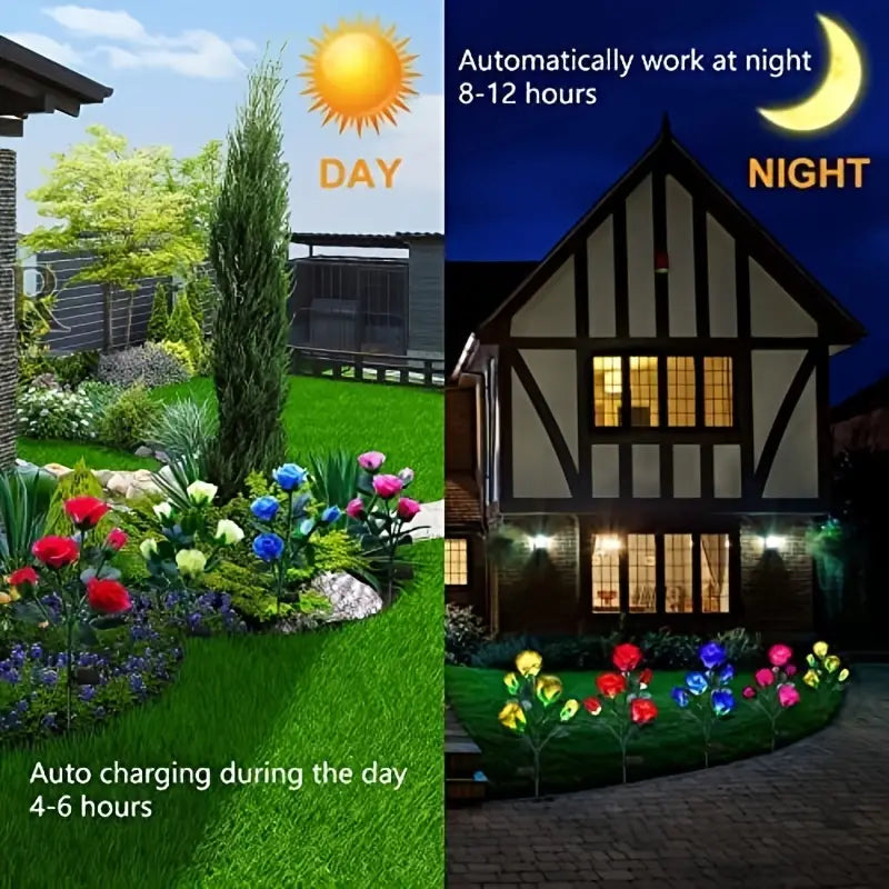 Color-Changing Solar Garden Roses perfect for backyard decoration