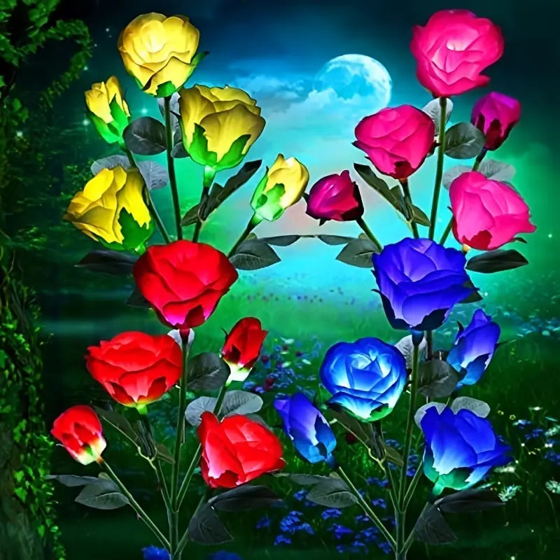 Color-Changing Solar Garden Roses perfect for backyard decoration