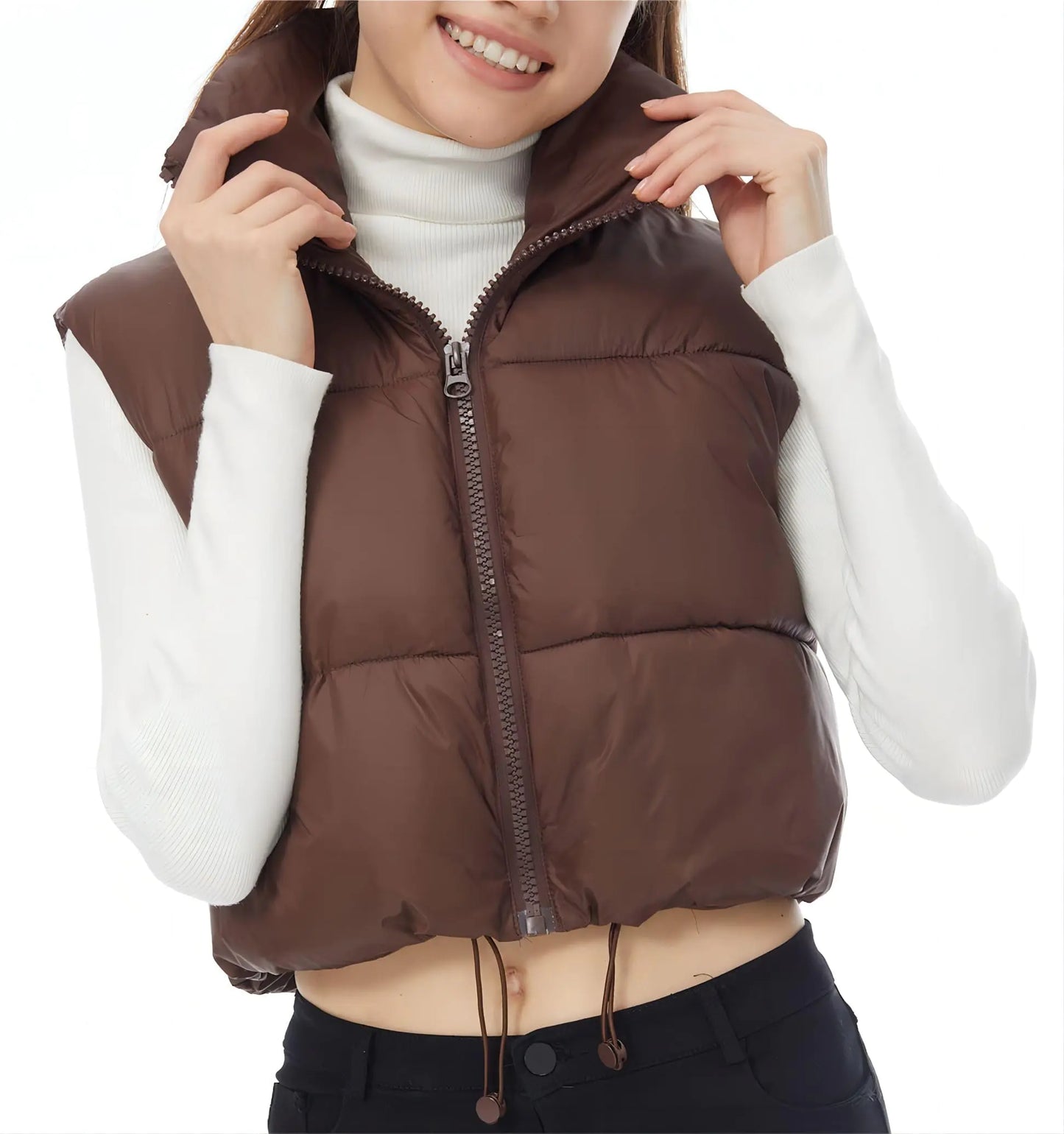 XIKUKA Womens Cropped Puffer Vest