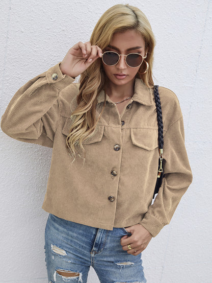 Womens Corduroy Short Coat styled with jeans for casual wear