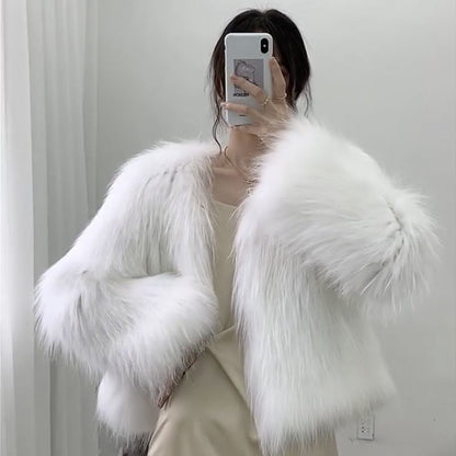 New Slim-fit Slimming Whole Leather Fox-like Coat