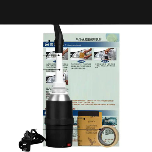 Headlight Restoration Kit - Repair Fluid and Tools