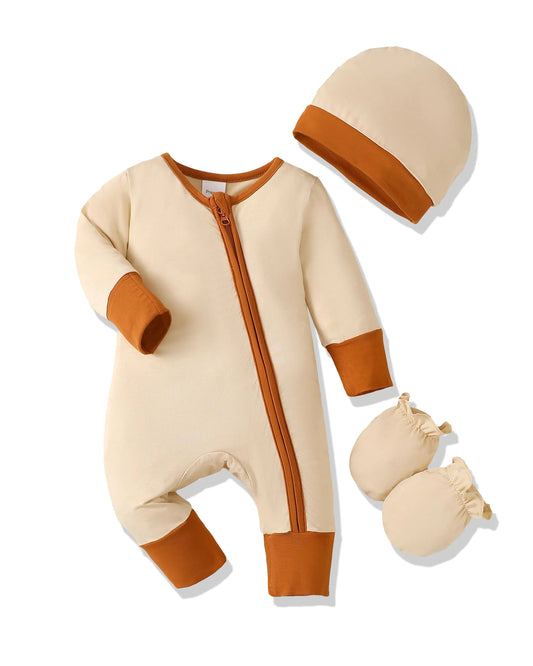 Yhnslsf Newborn Boy Clothes Infant Baby Rompers Boy Winter White Newborn Boy Outfits Long Sleeve Zipper Baby Boys Jumpsuit Romper Fall Newborn Boys Essentials