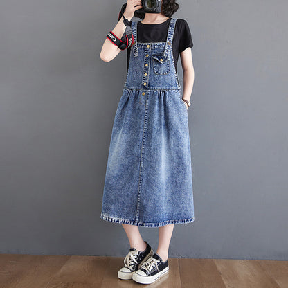 Denim Suspender Skirt Dress Denim Skirt