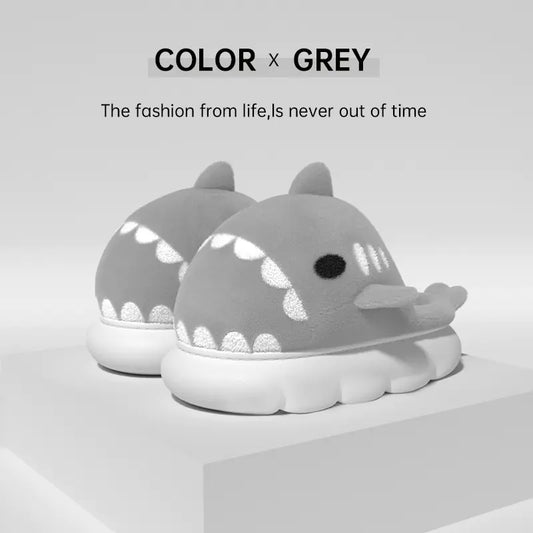 Warm Winter Shark Slippers for Home Use