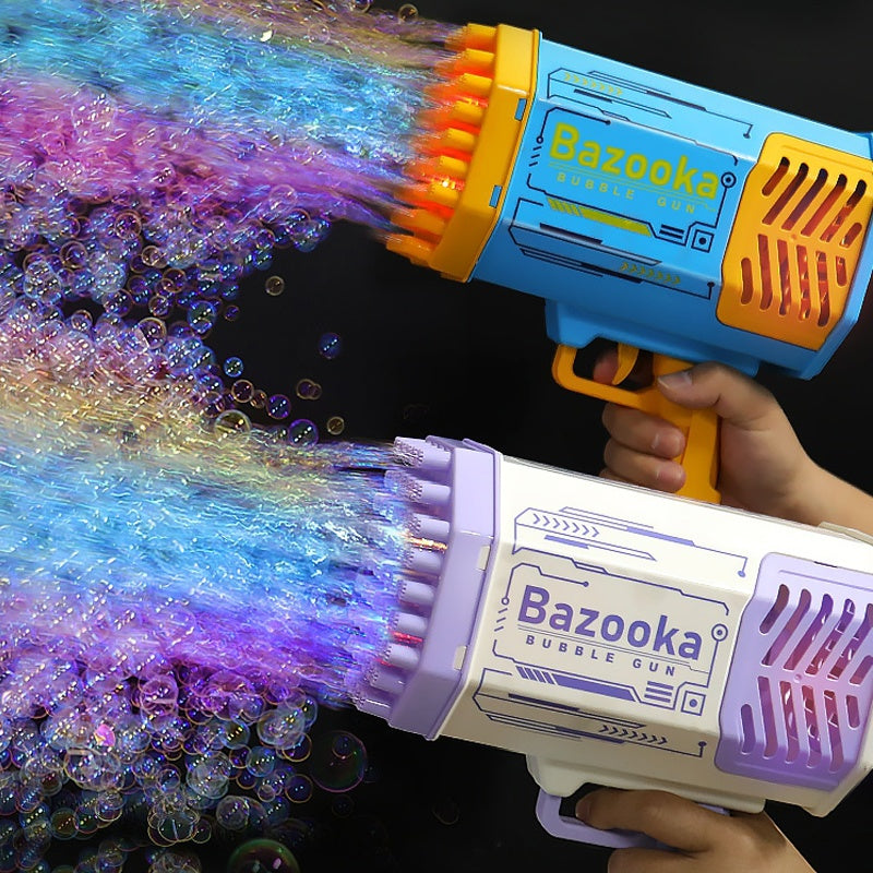 bubble gun toy for kids front view with LED lights