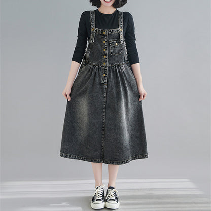 Denim Suspender Skirt Dress Denim Skirt