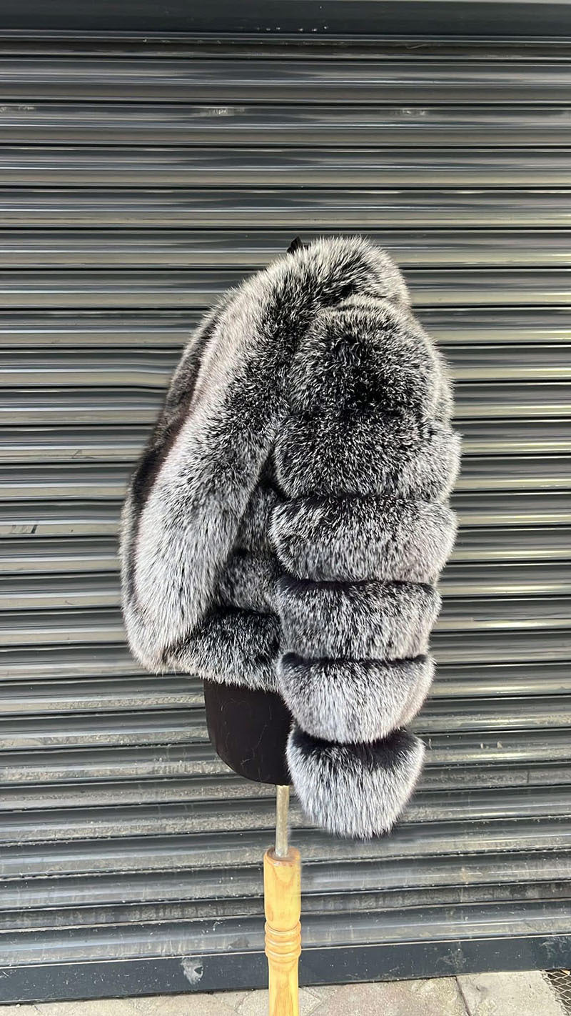 Stitching Artificial Fur Big Fur Collar Short Coat